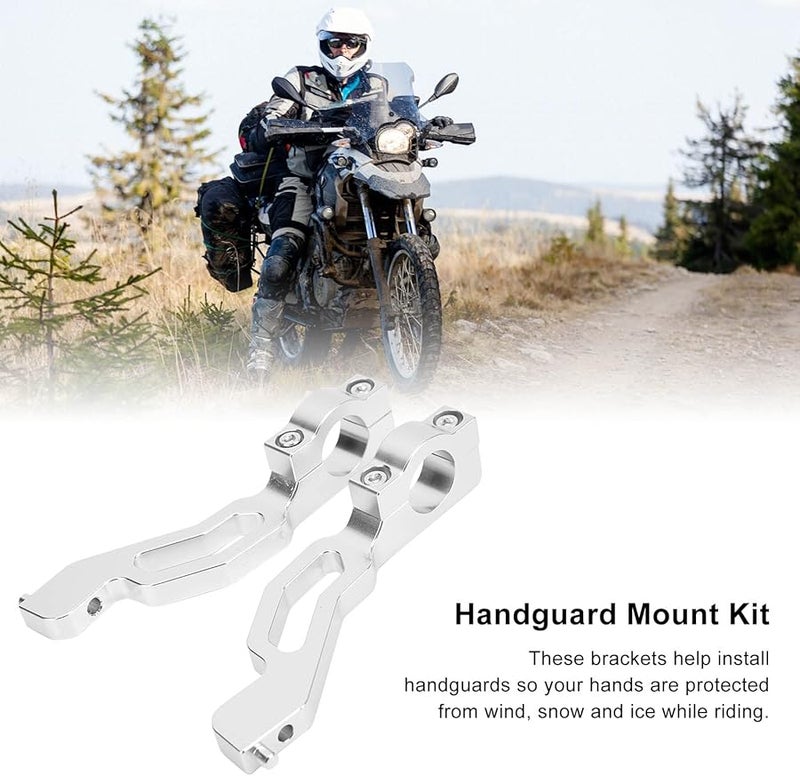 Snowmobile Handguard Mount Brackets Kit Aluminum Silver Easy Installation Wind Snow Protection - Image 3