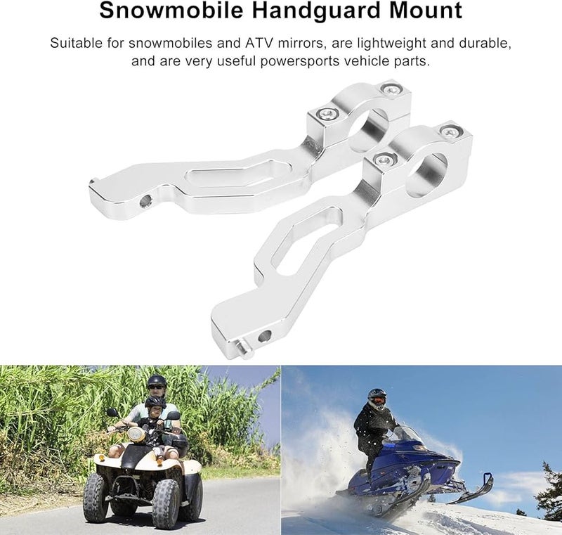 Snowmobile Handguard Mount Brackets Kit Aluminum Silver Easy Installation Wind Snow Protection - Image 4