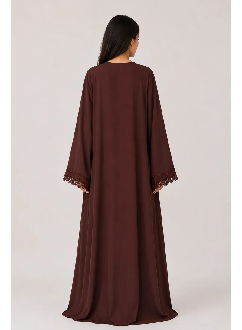 Reem Abayas Women's Burgundy Abaya with Matching Sheila