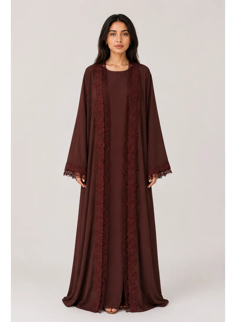 Reem Abayas Women's Burgundy Abaya with Matching Sheila