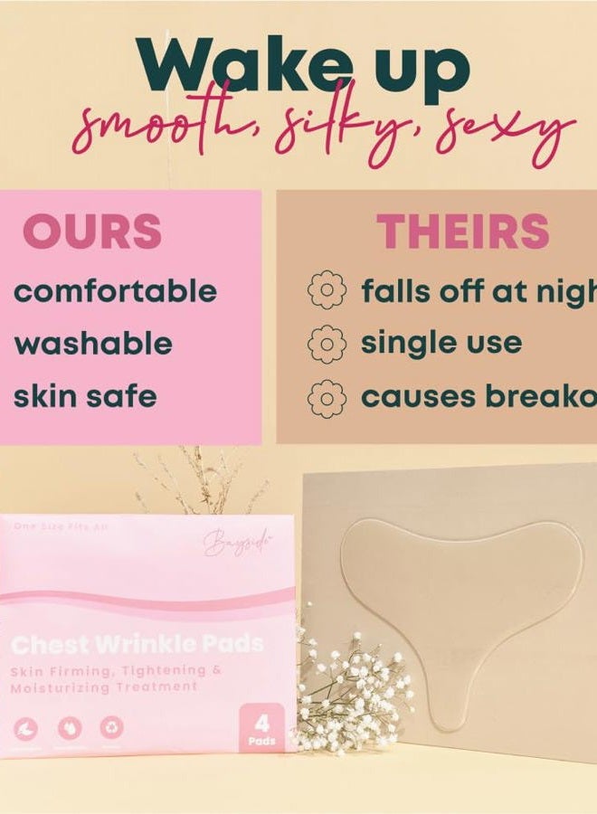 Bayside Chest Wrinkle Pads | Anti Wrinkle Patches | Wrinkle Patches Reusable | Chest Wrinkle Pillow Pads for Smoother, Youthful Skin Long-Lasting | Chest Patches for Wrinkles | Reusable Patch for Chest 4 Pack - Image 4