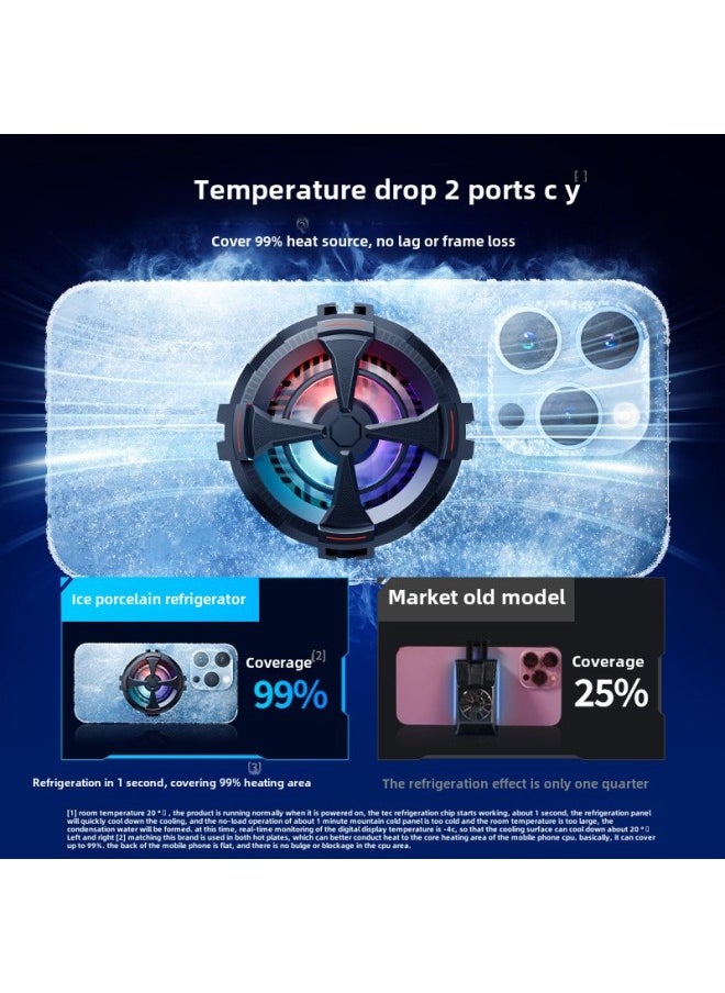 Generic 2024 AL12 Back Clip Magnetic Mobile Phone Radiator Semiconductor Refrigeration Cooling Artifact Electric Competition Chicken Game-Color:AL12 Magnetic Radiator [without Back Clip]]  - Image 4