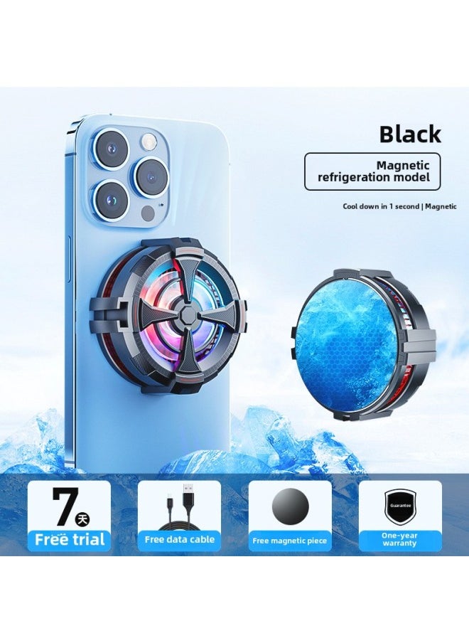 Generic 2024 AL12 Back Clip Magnetic Mobile Phone Radiator Semiconductor Refrigeration Cooling Artifact Electric Competition Chicken Game-Color:AL12 Magnetic Radiator [without Back Clip]]  - Image 1