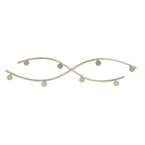 Spectrum Diversified Sweep Wall-Mount, 8-Hook Double Entryway, Closet Bathroom & Kitchen Storage, Home Decor Hat & Coat Rack for Organization, Satin Nickel - Image 2