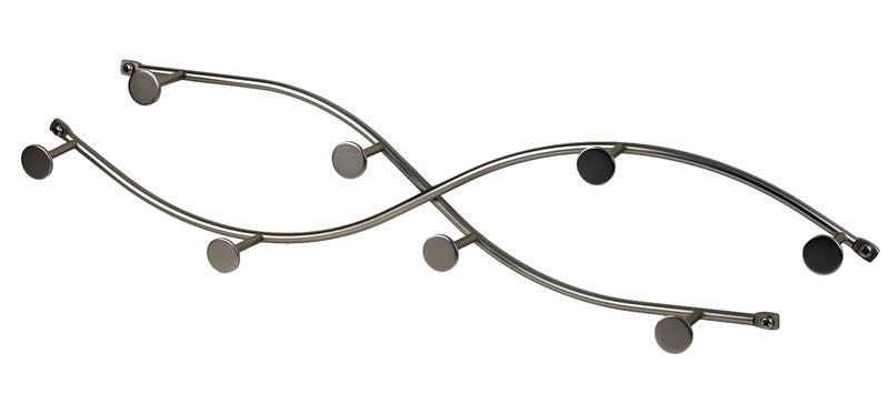 Spectrum Diversified Sweep Wall-Mount, 8-Hook Double Entryway, Closet Bathroom & Kitchen Storage, Home Decor Hat & Coat Rack for Organization, Satin Nickel - Image 3