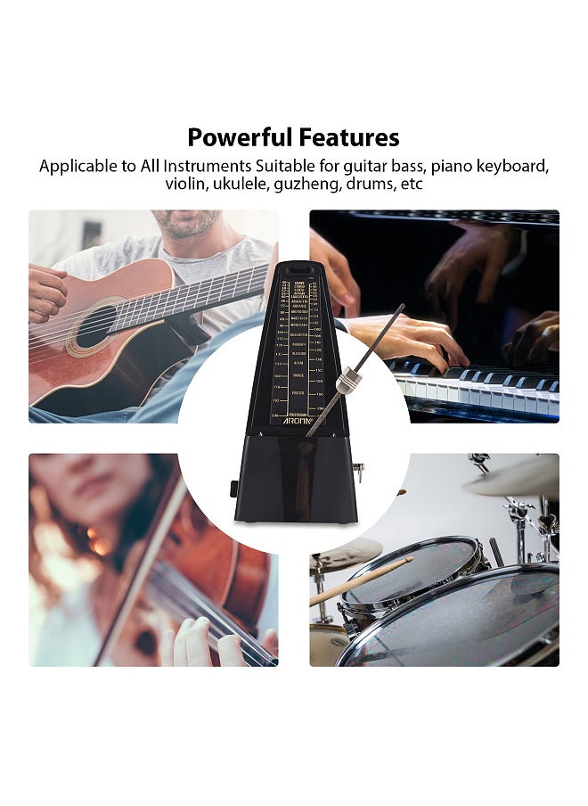 Aroma - Mechanical Metronome Portable Metronome Adjustable Beat Speed Lightweight Loud Sound - Image 1