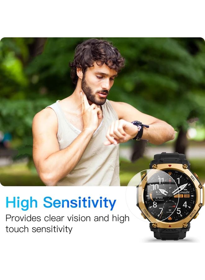 5Pcs Tempered Glass Screen Protector For Amazfit T Rex 3 Pro 48mm 9H Hardness - Image 5