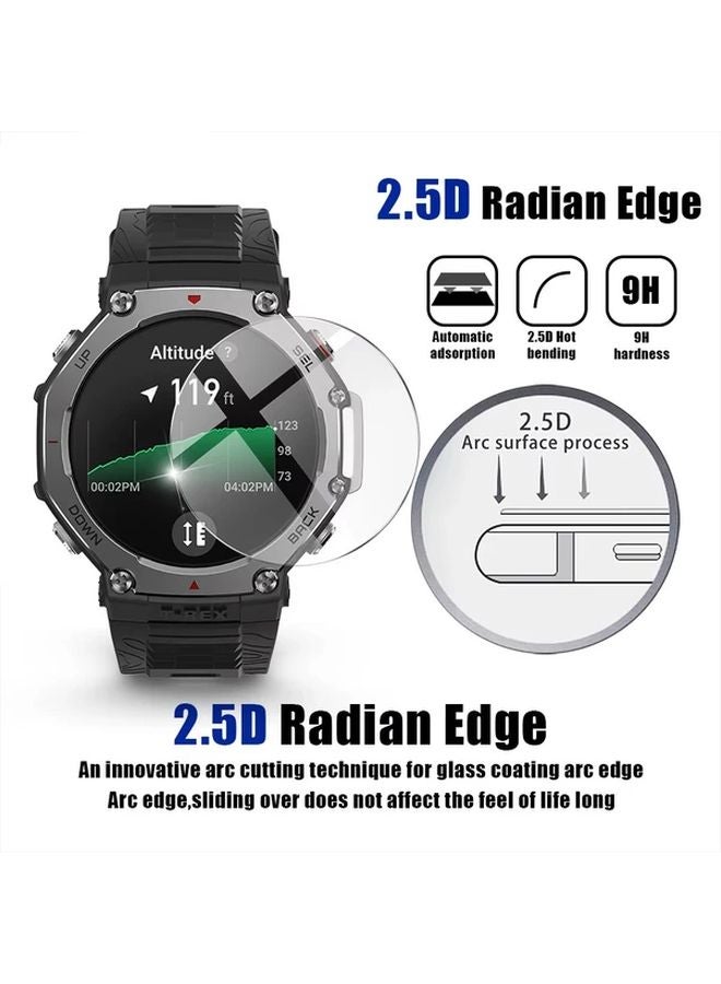 5Pcs Tempered Glass Screen Protector For Amazfit T Rex 3 Pro 48mm 9H Hardness - Image 4