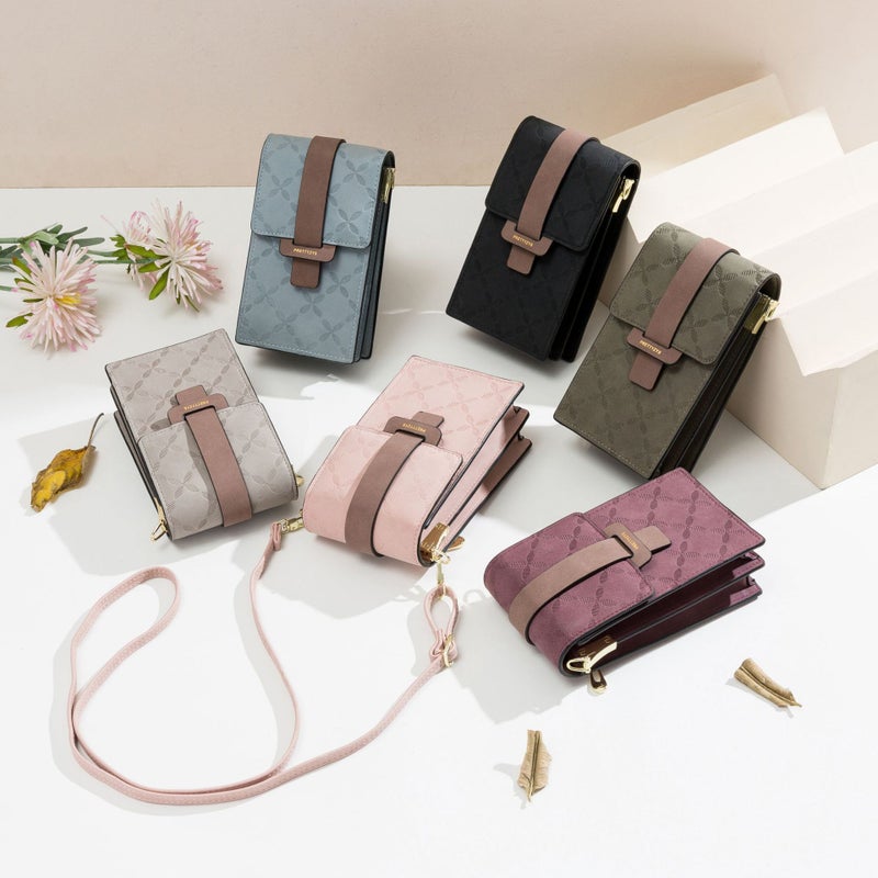 Export Mobile Phone Bag For Women 2025 Retro Plaid Buckle Vertical Shoulder Mobile Phone Bag Buckle Crossbody Bag - Image 3