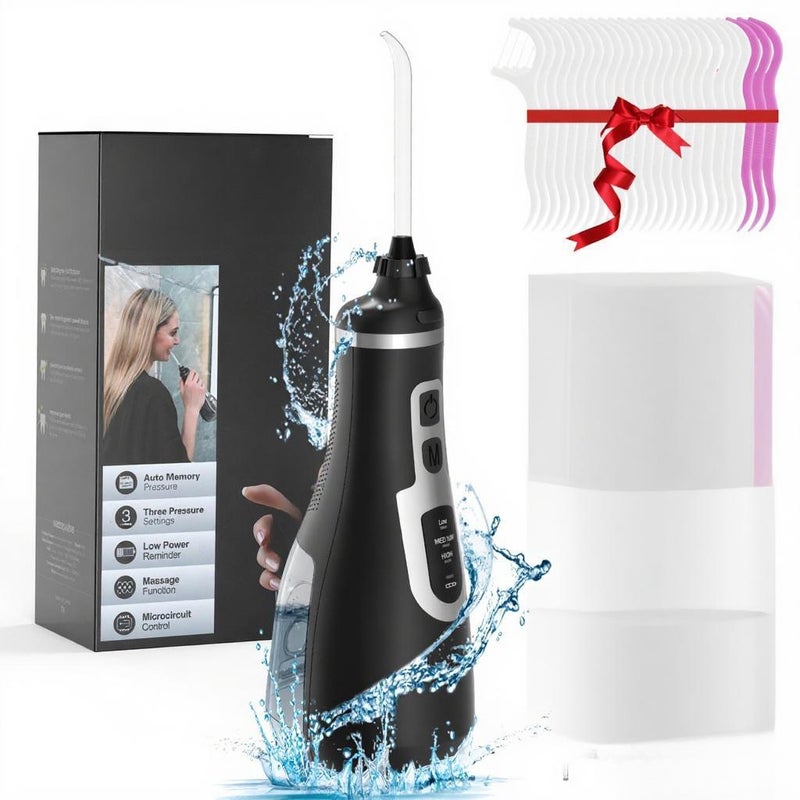 Portable Water Flosser V500 Electric Oral Irrigator w/3 Levels of Flushing Adjustment/4 Nozzles Dental Tooth Whitening Teeth Cleaner - Image 1