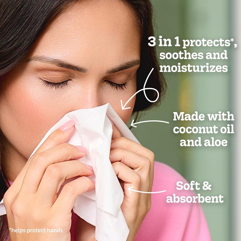 Kleenex Lotion Facial Tissues with Coconut Oil, 8 Cube Boxes, 80 Tissues Per Box, 3-Ply - Image 4
