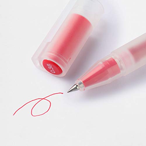 MUJI - 0.38mm Red Smooth Gel Ink Ballpoint Cap Pen (10 Pieces) - Image 2