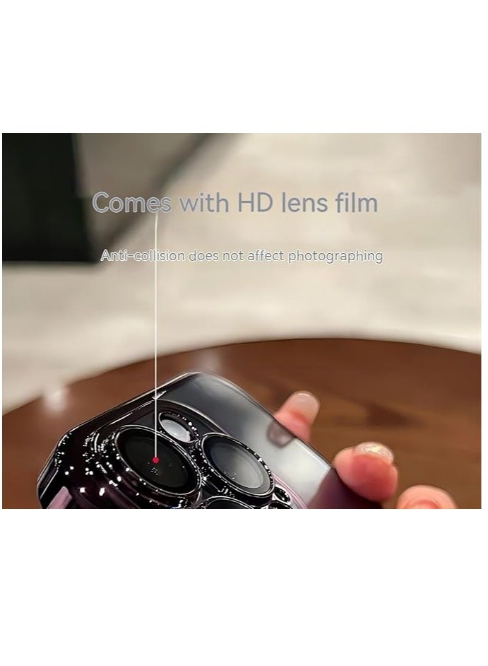 جراب هاتف مضاد للسقوط كبير الحجم مزود بفتحة دقيقة ومطلي بالكهرباء لهاتف iPhone 13 Series، فضي اللون، مضاد للانزلاق، مضاد للسقوط، مقاوم للأصفر، مصنوع من مادة TPU+PC 2 في 1 - Image 3