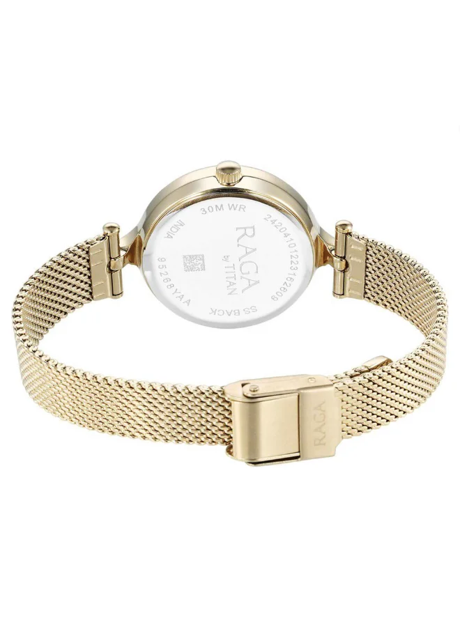 TITAN Women Analog Display Watch With Gold Metal Strap - 95268YM01