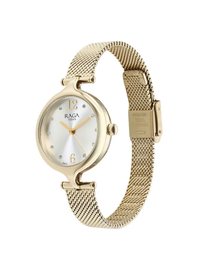 TITAN Women Analog Display Watch With Gold Metal Strap - 95268YM01