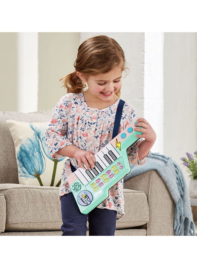 vtech لعبة كيتار بلوي الزرقاء (خضراء) | تحتوي على 5 أصوات آلات موسيقية، عبارات، تأثيرات صوتية ولحن، لعبة موسيقية تفاعلية | هدية مثالية للأطفال 3، 4، 5+ سنوات - Image 5