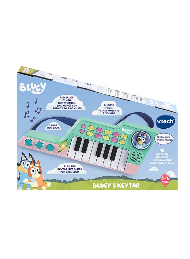 vtech لعبة كيتار بلوي الزرقاء (خضراء) | تحتوي على 5 أصوات آلات موسيقية، عبارات، تأثيرات صوتية ولحن، لعبة موسيقية تفاعلية | هدية مثالية للأطفال 3، 4، 5+ سنوات - Image 2