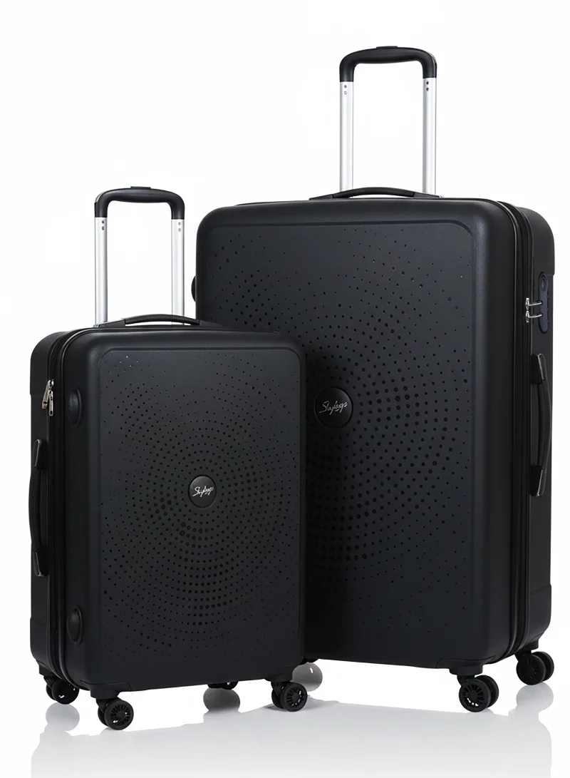 Skybags ZAP Set of 2 Luggage Trolley| Hardcase Polypropylene Material| 3-Digit Combination Lock | 360° Degree Wheel Rotation| Cabin-20 Inch, Large-28 Inch- Black