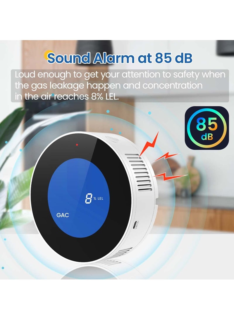 KASTWAVE - Natural Gas Detector for Home, Propane Methane Detector for Kitchen Camper RVs Garage with Accuracy Digital Display, Alarm Sound, Power Cord - Upgraded LNG LPG Gas Leak Detector - Image 1