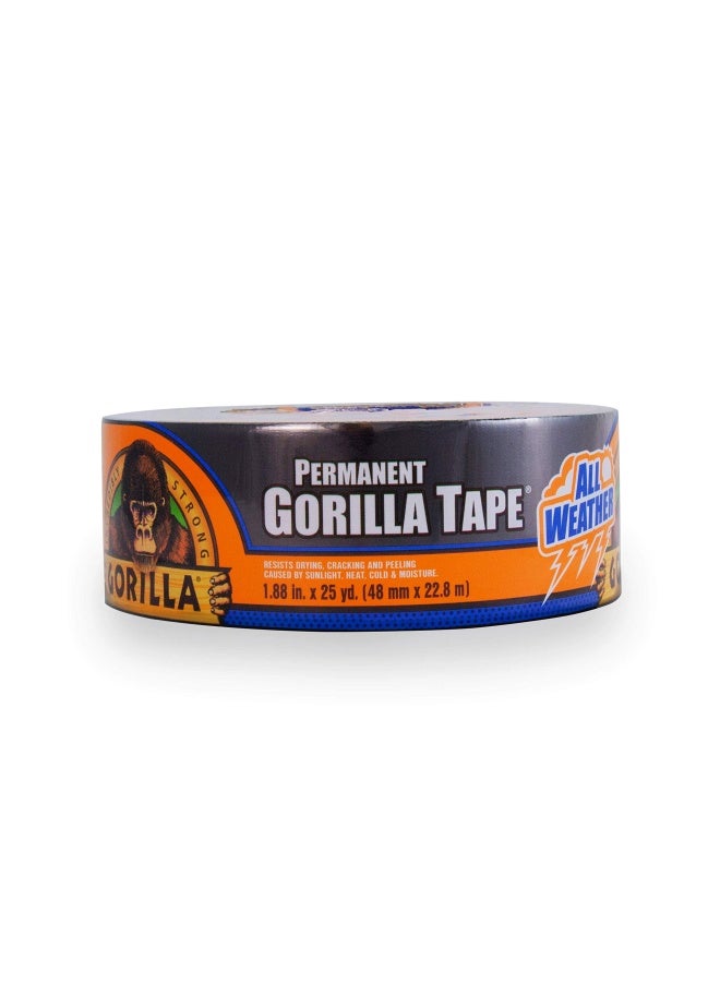 Gorilla شريط لاصق خارجي مقاوم لجميع الأحوال الجوية من غوريلا، شريط لاصق مقاوم للماء ومقاوم للأشعة فوق البنفسجية ودرجات الحرارة للإصلاحات الخارجية، أسود، 1.88" × 25 ياردة (عبوة من 1) - Image 2