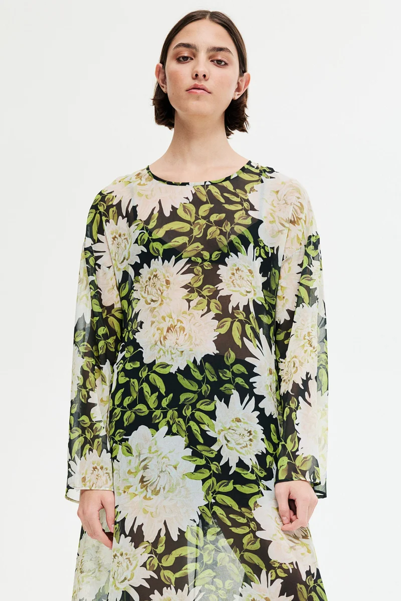 اتش اند ام فستان ماكسي شفاف