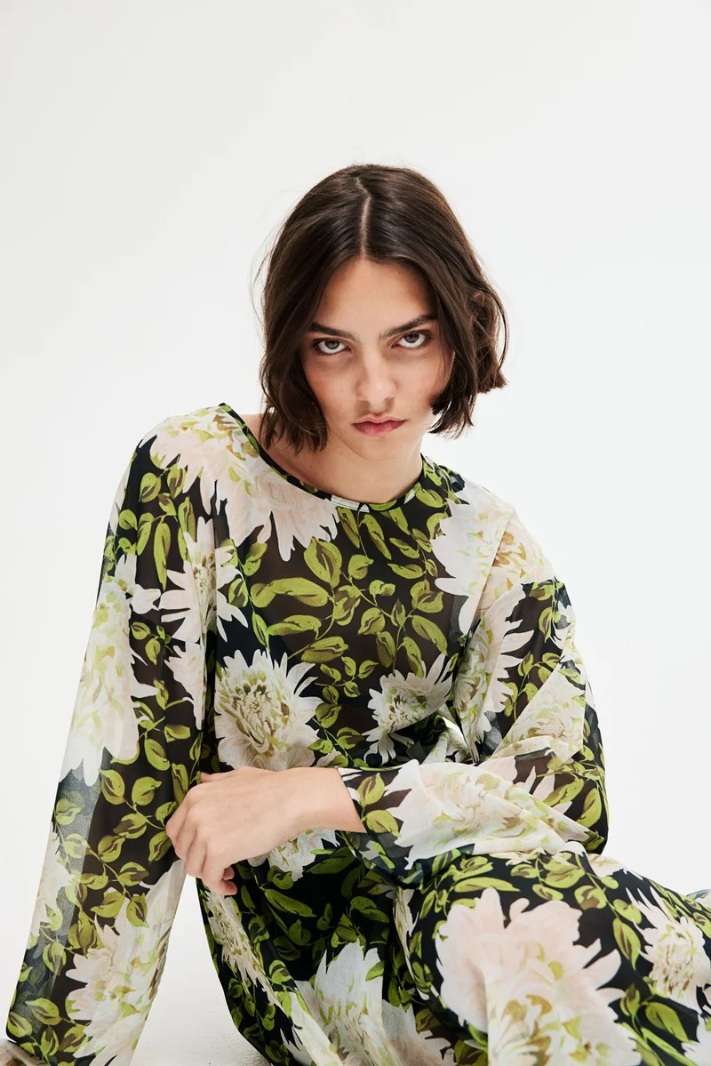 اتش اند ام فستان ماكسي شفاف