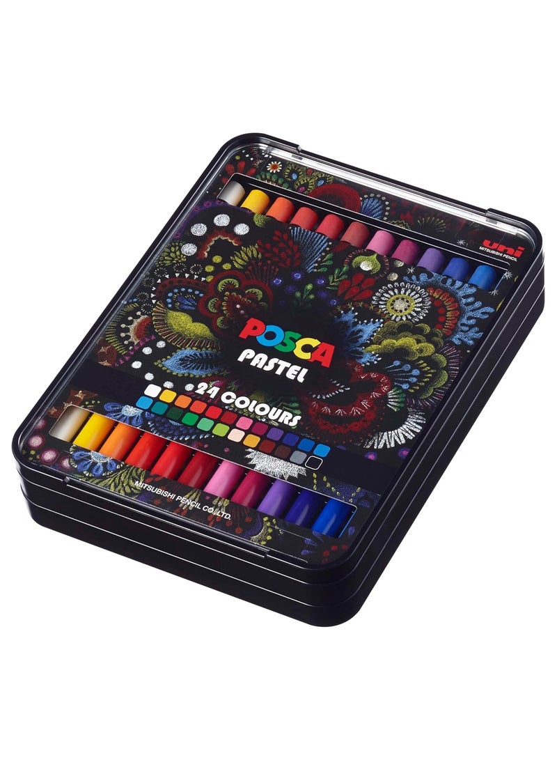 Mitsubishi Posca 24 Colours Wax Pastel - Image 1