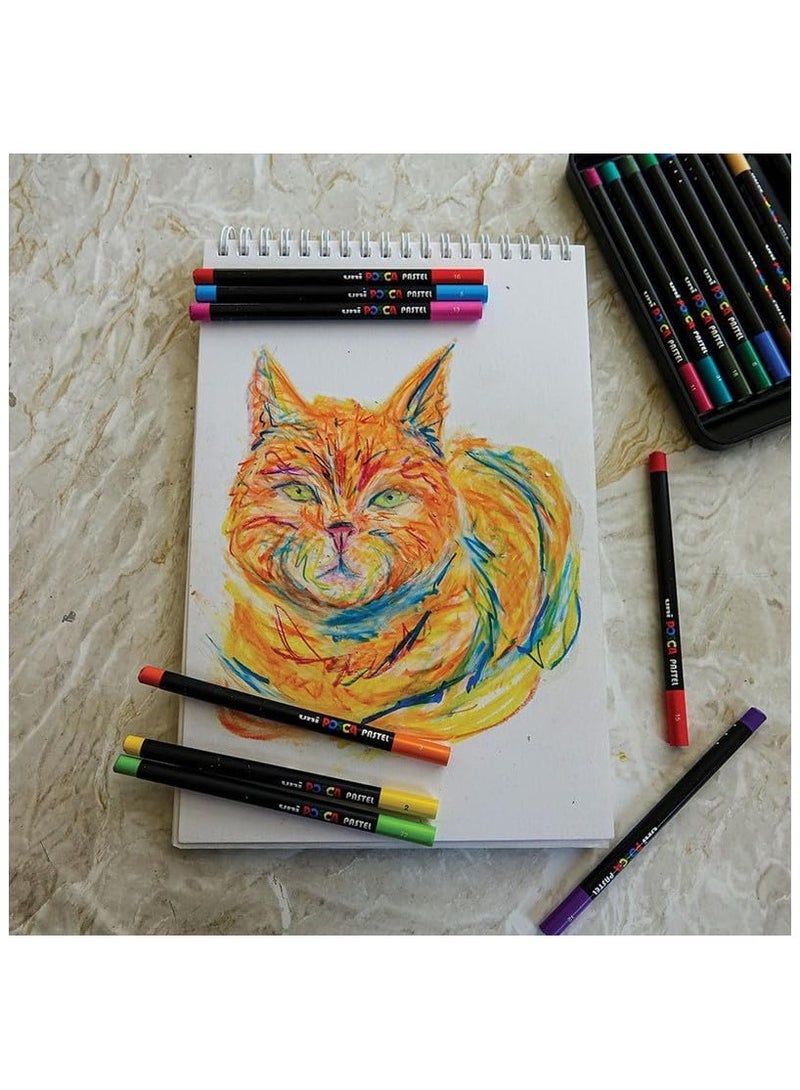 Mitsubishi Posca 24 Colours Wax Pastel - Image 2