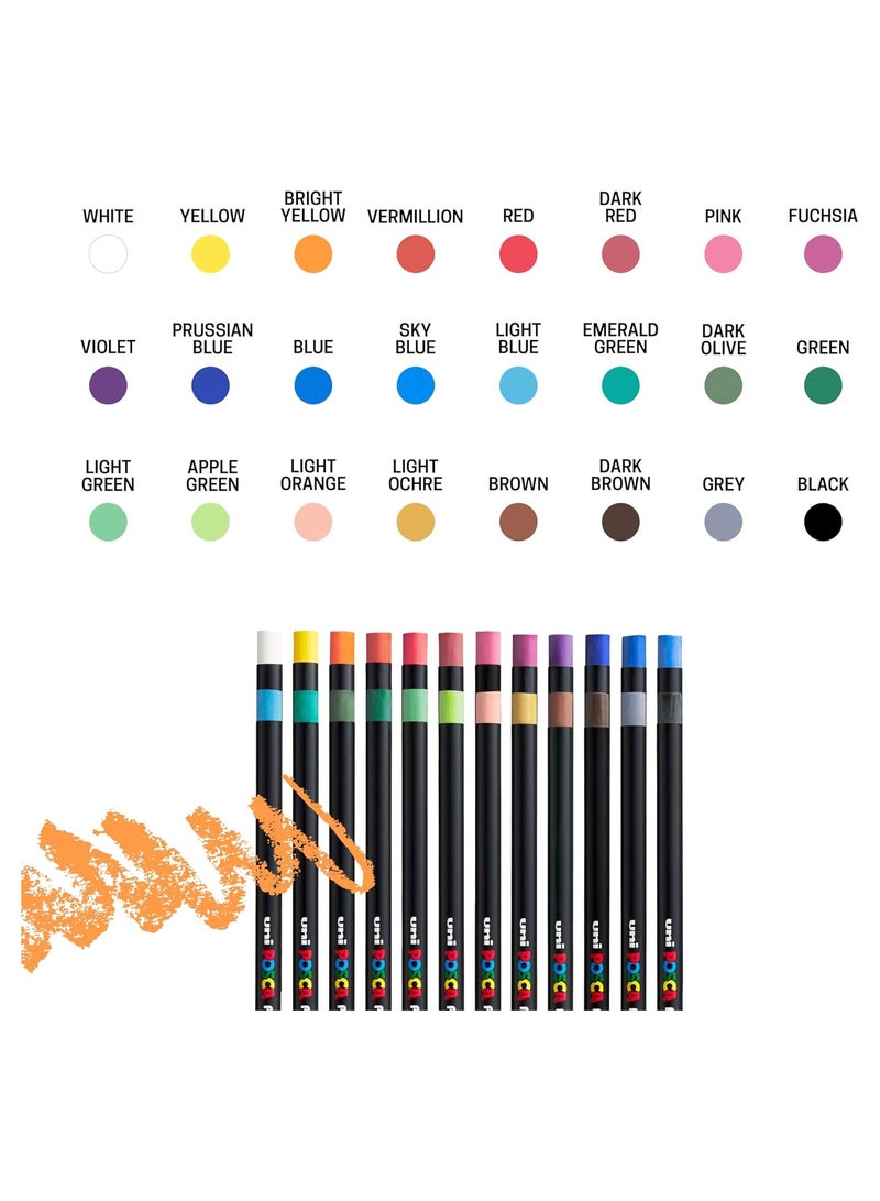 Mitsubishi Posca 24 Colours Wax Pastel - Image 4