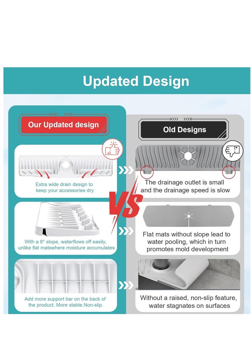 SYOSI Silicone Draining Mat for Sink, 24 Inch Kitchen Silicone Sink Splash Guard, Faucet Splash Mat, Faucet Absorbent Mat, Sink Countertop Protector, Faucet Protector Silicone Drain Mat, Splatter Screens  - Image 5