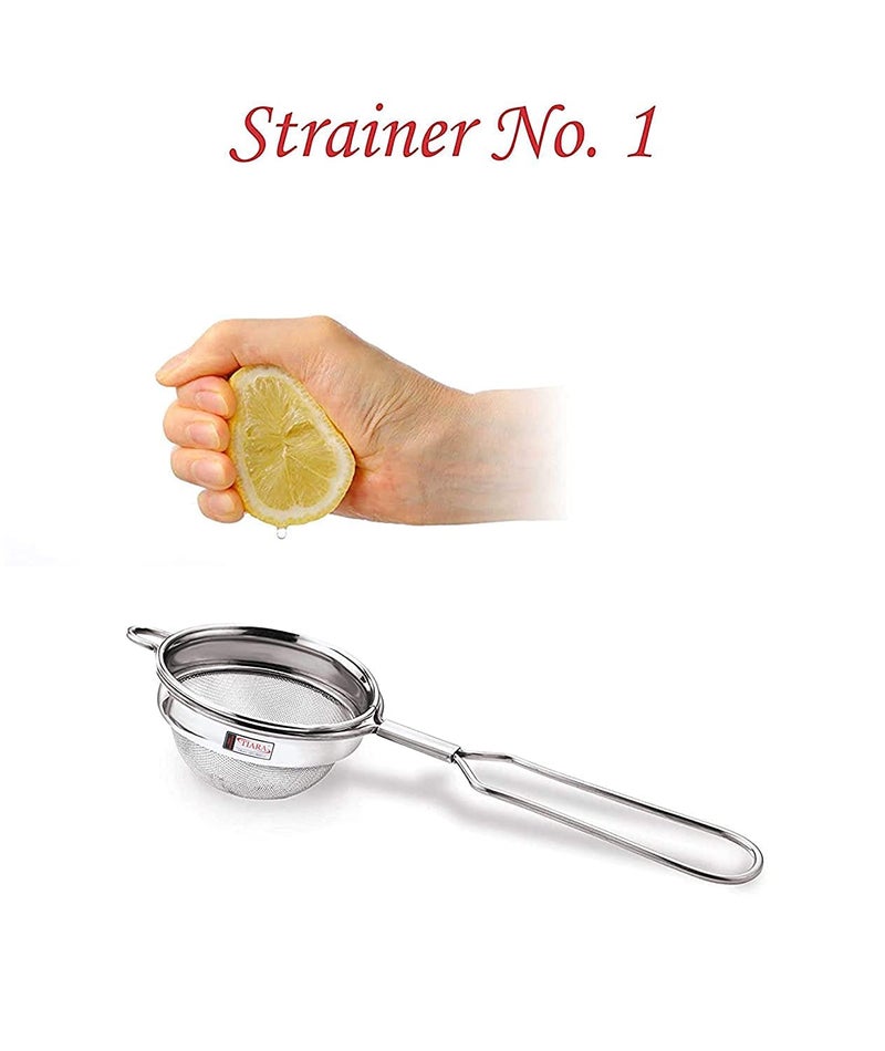 Tiara TIARA No.1 MAX Round 1pc Stainless Steel Tea Coffee Strainer Sieve Chai chalni Juice Oil Filter Single Mesh Stainless Steel (No.1)  - Image 3