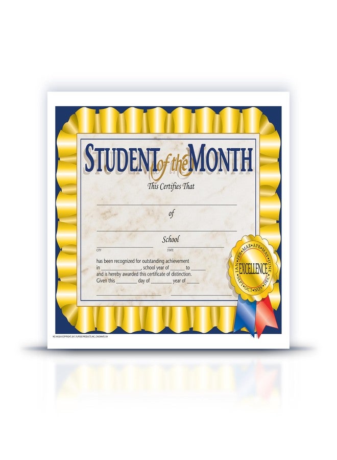 Flipside Products Student of the Month Certificates, Recognition, Award Students, Incentive, 8.5" x 11", 30 Per Pack, 5 Packs - Image 1