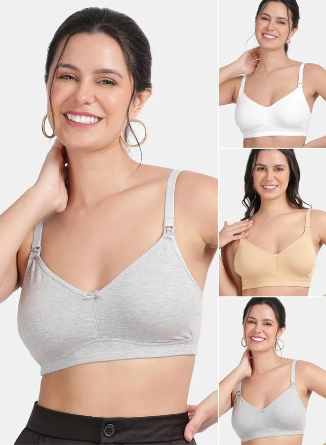 Envie Pack of 3 - Non-Padded Non-Wired Comfort Maternity Bra