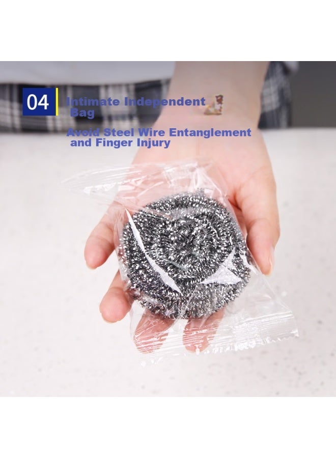 Yessel Yizhixuan Steel Wool Scrubbers, 40 Count, Commercial Use, Degreasing, Low Shedding, Stainless Steel Metal Cleaning Balls, Kitchen Dishwashing Brush, Pot Scrubber - Image 1