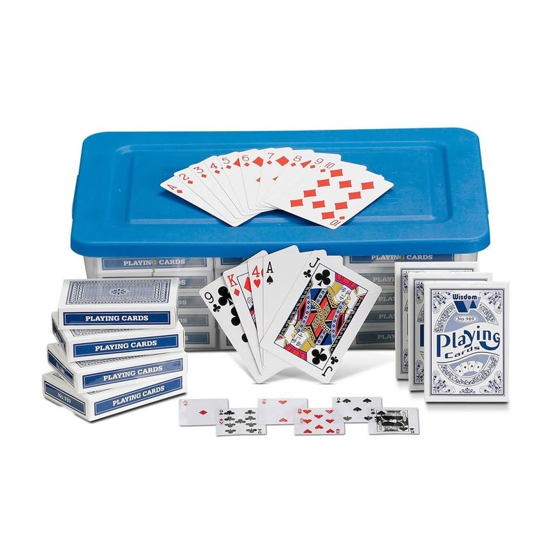 hand2mind hand2mind Standard Index Playing Cards with Storage Tote, Teacher Supplies, Classroom Supplies for Teachers Elementary, Deck of Cards for Kids, Playing Cards Bulk, Poker Cards (Pack of 30) - Image 1