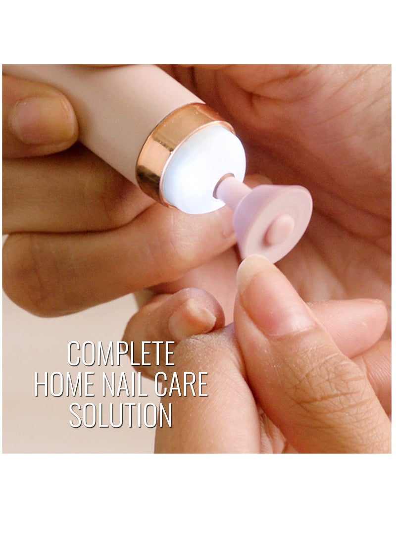 SYOSI طقم أظافر صالون Flawless مع ضوء LED ومبرد أظافر إلكتروني وأداة مانيكير وباديكير كاملة وتحكم دقيق وقابل لإعادة الشحن ولاسلكي وآمن وأوضاع مختلفة - Image 5