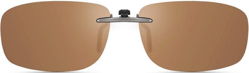 CAXMAN Polarized Clip On Sunglasses Over Prescription Glasses Men Women Compact Fit Non-Flip Up - Image 1