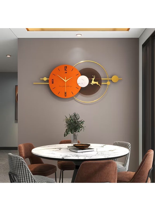 إيروريكس ساعة حائط فاخرة لغرفة المعيشة، ساعة ديكورية حديثة وصامتة للمنزل وغرفة الطعام، بتصميم أنيق وبسيط - Image 1