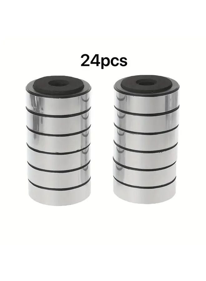 24 قطعة من أقدام عزل السماعات الفضية 40 مم لوحات امتصاص الصدمات لأجهزة الصوت هاي فاي ساب ووفر - Image 1