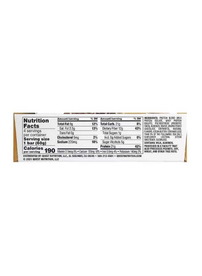 QUEST NUTRITION Protein Bar Chocolate Chip Cookie Dough 4 Bars 2.12 oz 60 g Each  - Image 2