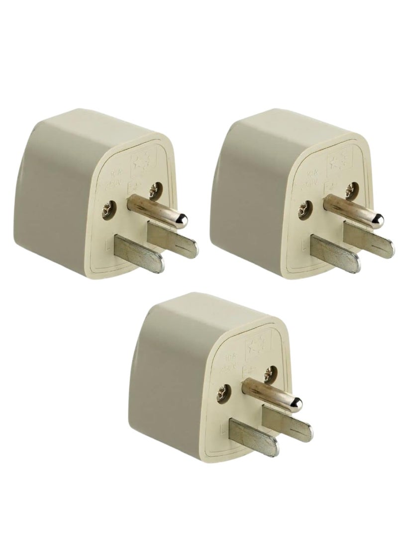 HI PLASST PINS N PLUGS HiPlasst 3 Pieces India to USA Plug Adapter TypeB Plug for USA 3Pin Grounded Power Adapter for US Devices International Plug Converter  - Image 1