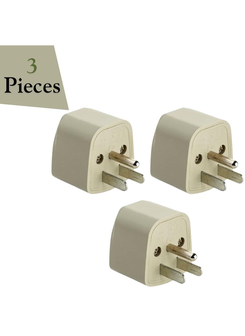 HI PLASST PINS N PLUGS HiPlasst 3 Pieces India to USA Plug Adapter TypeB Plug for USA 3Pin Grounded Power Adapter for US Devices International Plug Converter  - Image 2