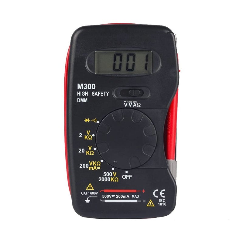 M300 Pocket Size Digital Multimeter Handheld AC Ammeter Voltmeter Ohm Meter with Diode and Continuity Test - Image 1