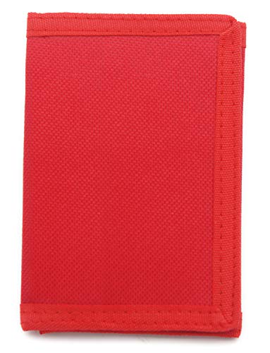 AI-DEE RFID Trifold Canvas Outdoor Sports Wallet for Kids - Front Pocket Wallet with Magic Sticker (Red) - Image 3