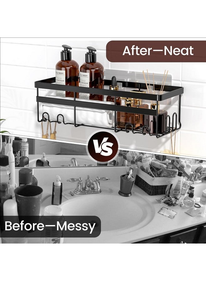 WOWBOX WOWBOX Shower Caddies 2 Pack - Adhesive Hanging Shower Shelf - Bathroom & Kitchen Organizers and Storage, No Drilling Stainless Shower Shelves for Home Decor Storage (Large), Black  - Image 5