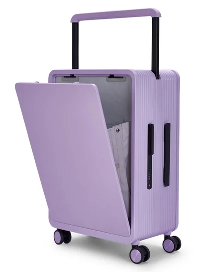 LIMRA Travel Bag From Limra It contains two compartments Made Of PC Luggage Trolley Size 24 inch Color Purple