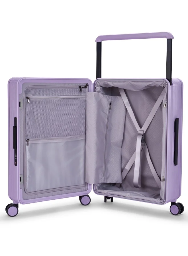 LIMRA Travel Bag From Limra It contains two compartments Made Of PC Luggage Trolley Size 24 inch Color Purple