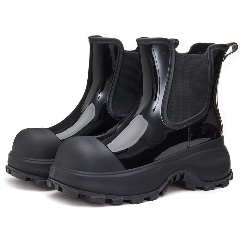 Outdoor Fashion Rain Shoes Women Wear Thickened Waterproof Non-Slip Low-Top Water Shoes Internet Popular All-Match Explosions - Image 1