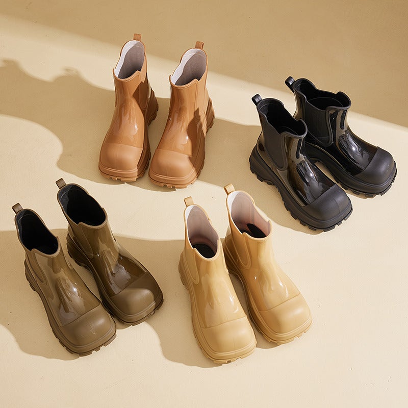 Outdoor Fashion Rain Shoes Women Wear Thickened Waterproof Non-Slip Low-Top Water Shoes Internet Popular All-Match Explosions - Image 3