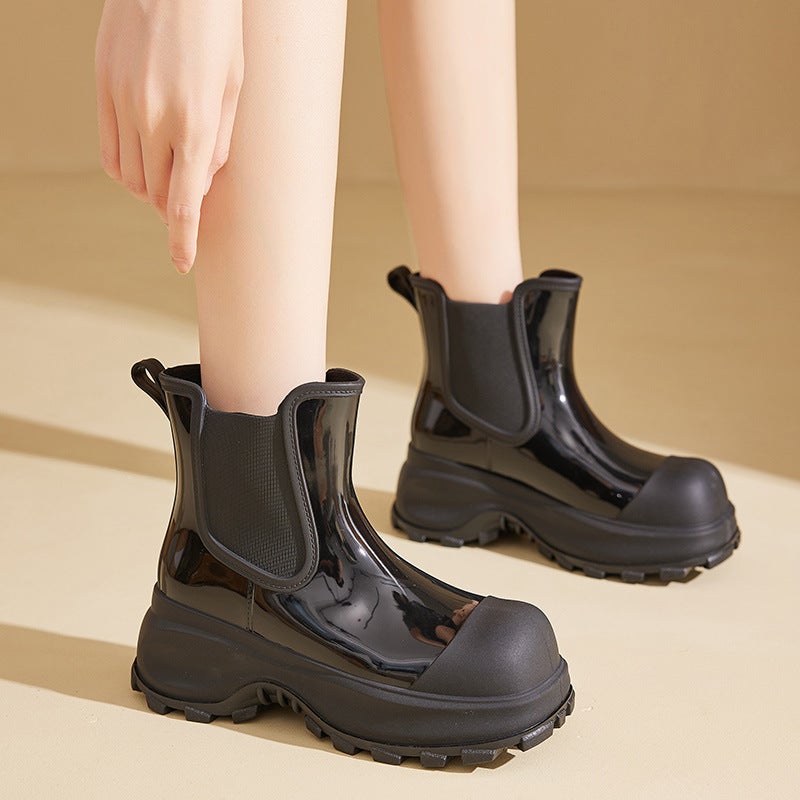 Outdoor Fashion Rain Shoes Women Wear Thickened Waterproof Non-Slip Low-Top Water Shoes Internet Popular All-Match Explosions - Image 4